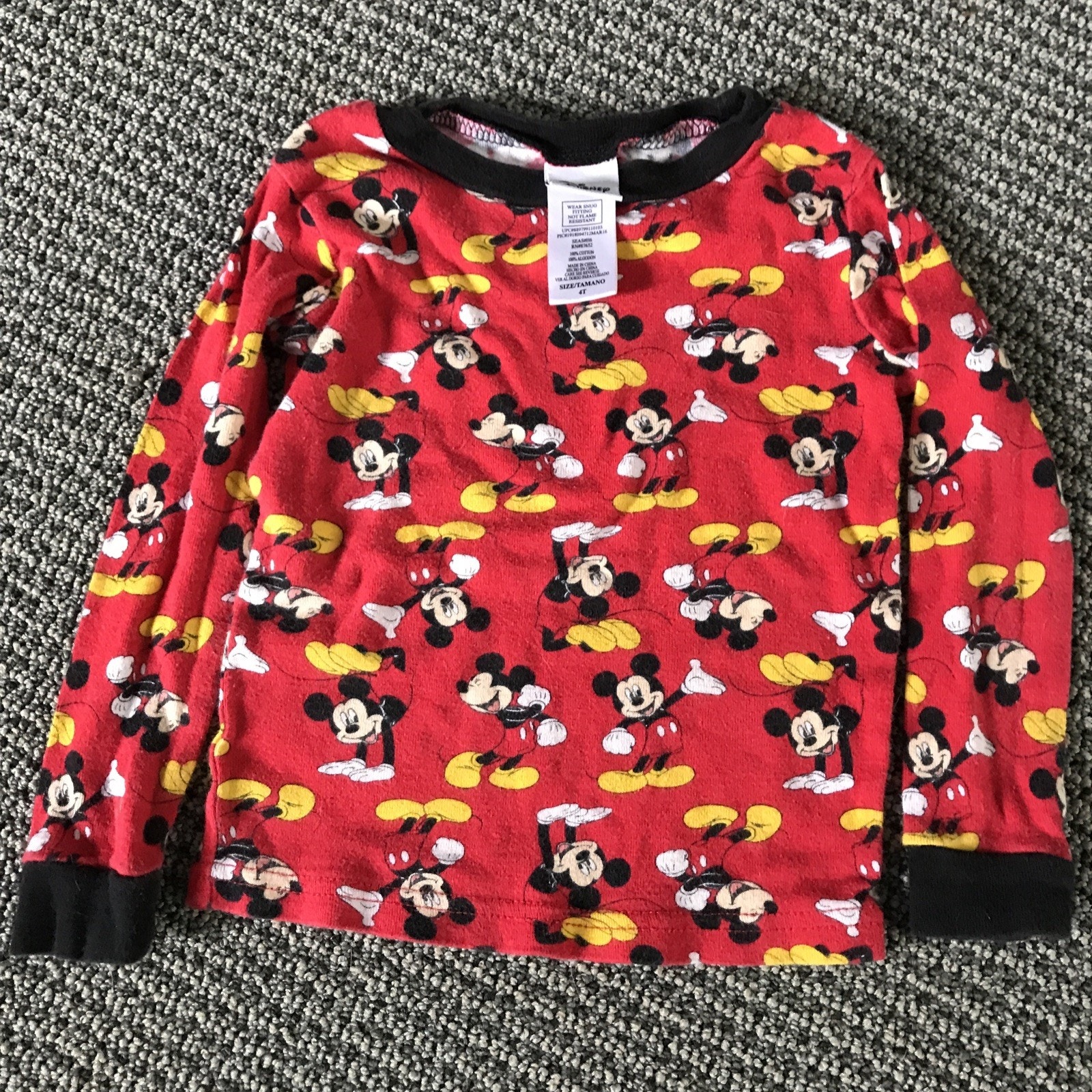 Disney Mickey Mouse 4t Long Sleeve Tee Red